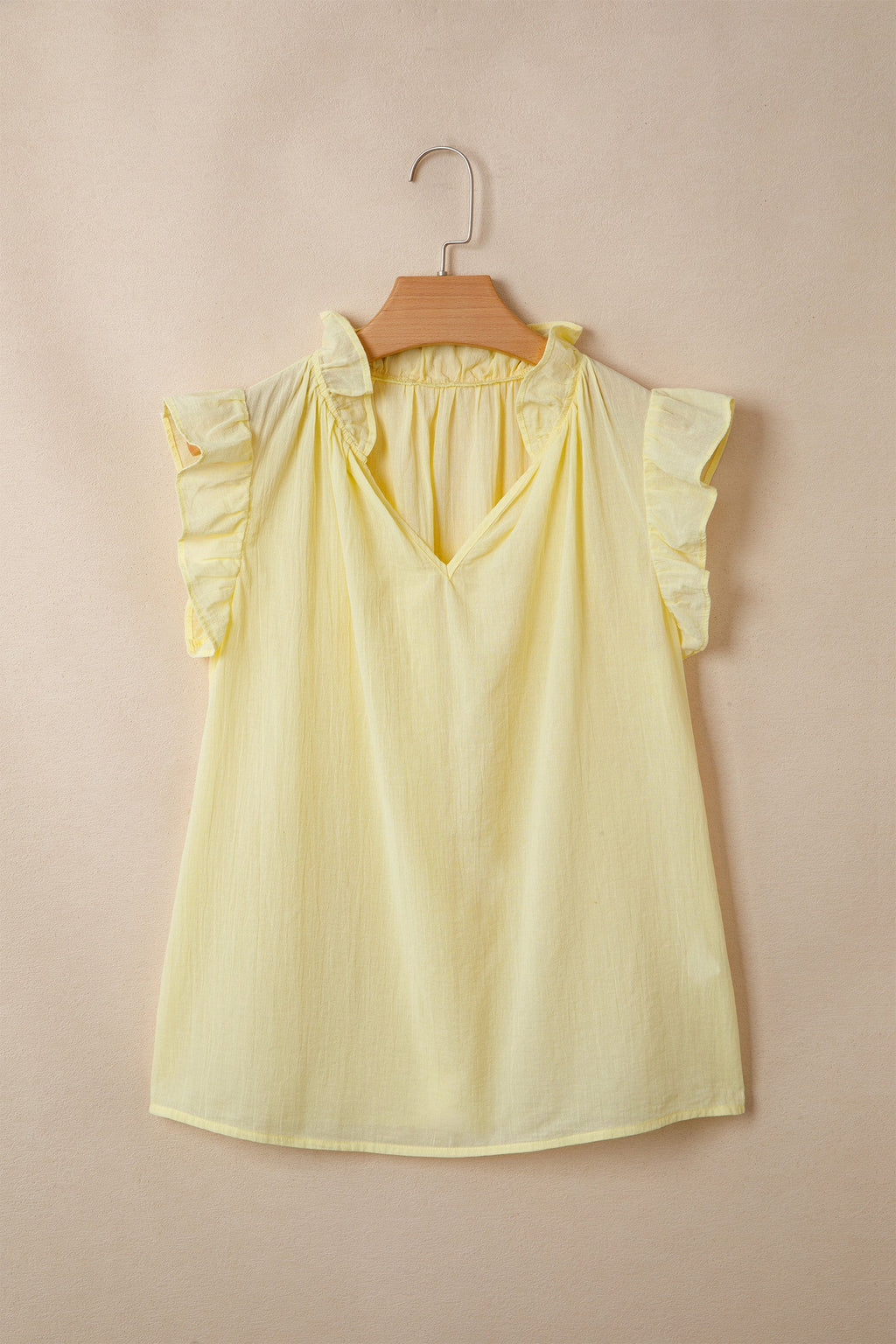 Yellow Cream Ruffle Top
