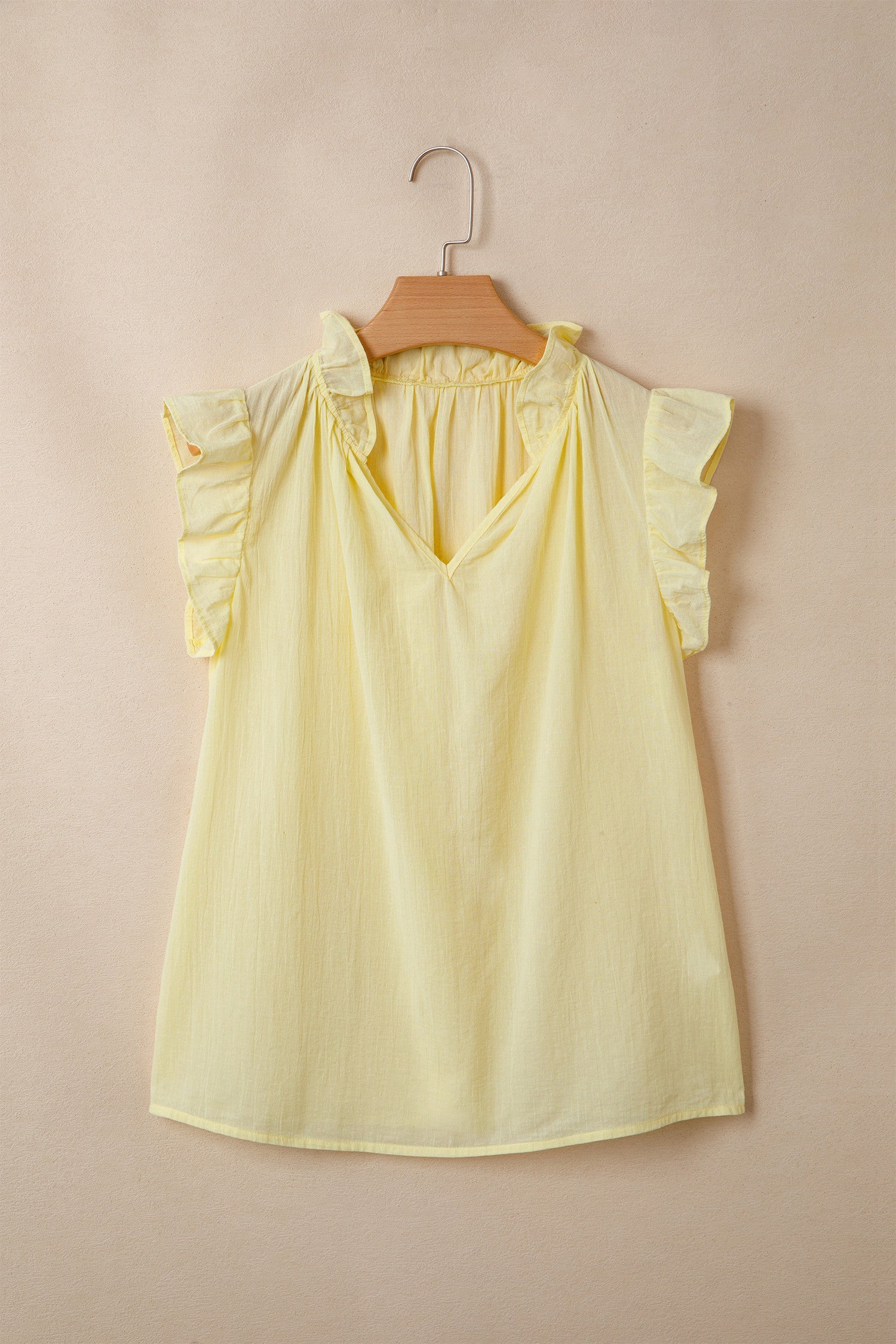 Yellow Cream Ruffle Top