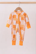 Tennessee floral checkered long sleeve bamboo romper