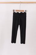 Black Scalloped Yoga Active Leggings