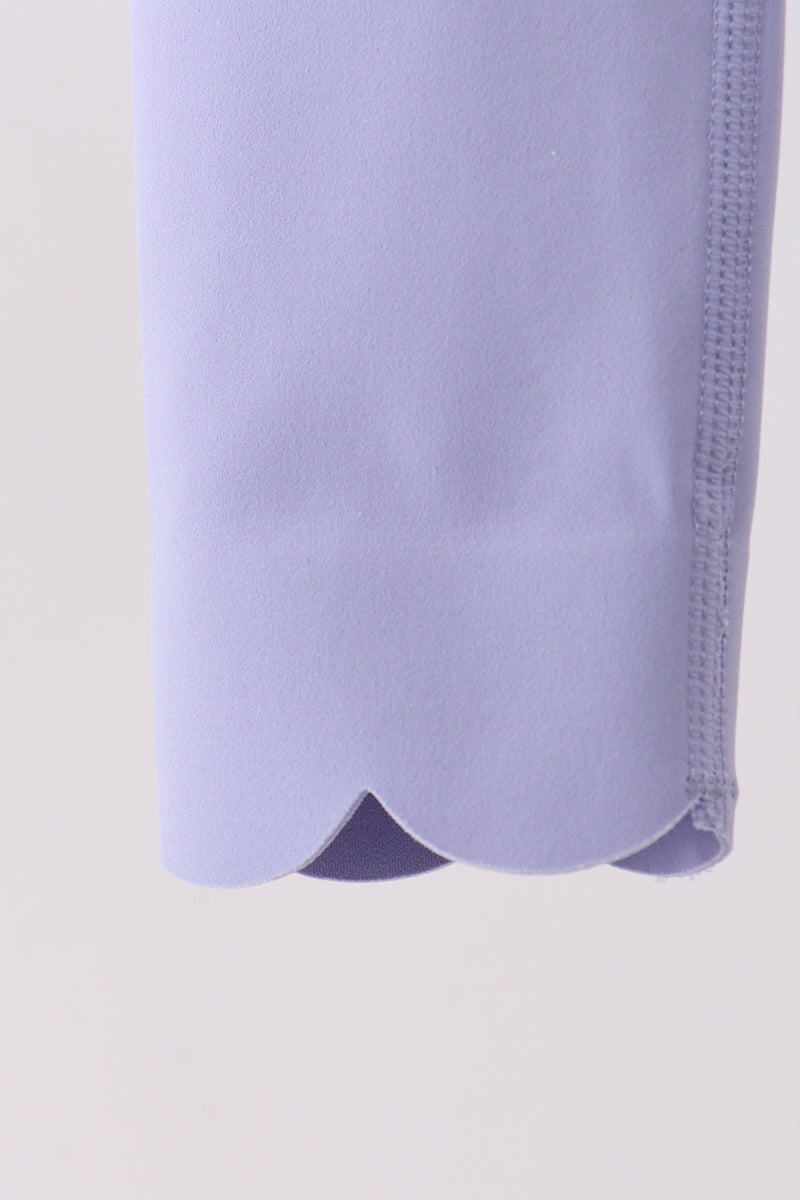 Violet Scalloped Yoga Active Leggings