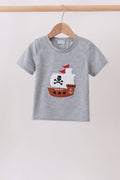 Gray Ship Applique Top