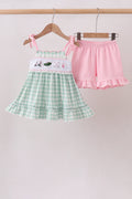 Green Golf Embroidered Ruffle Set