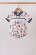 Blue Sailboat Smocked Bubble