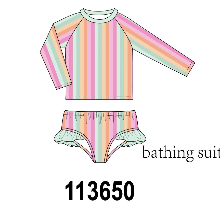 Rainbow Stripe UPF Rashguard Set