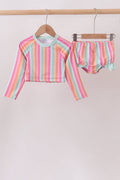 Rainbow Stripe UPF Rashguard Set