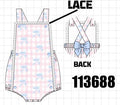 Pink Gingham Bow Print Lace Bubble