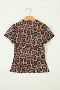 Leopard Mesh Top