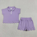 Lavender Scalloped Polo Set