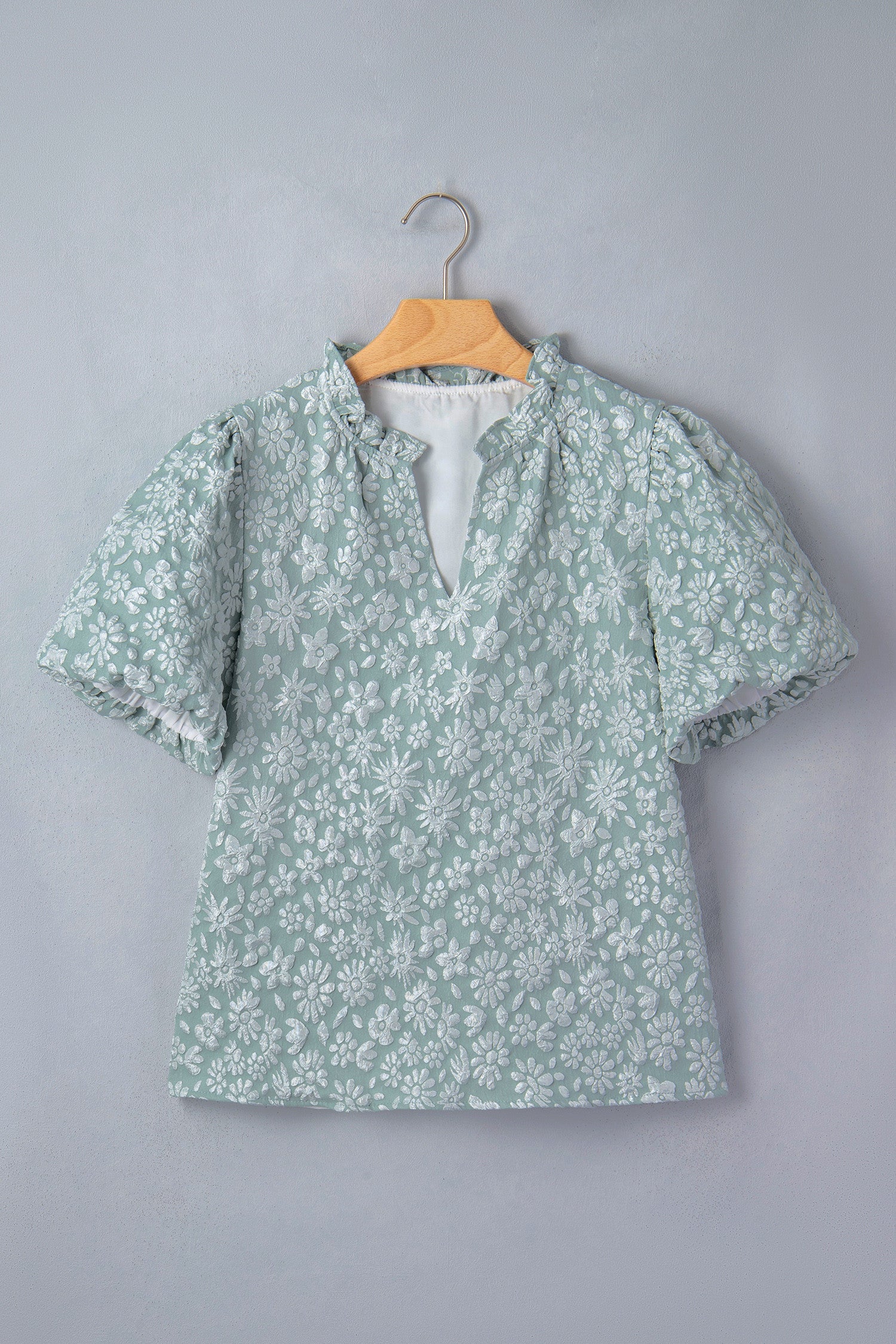 Floral Textured Puff Blouse