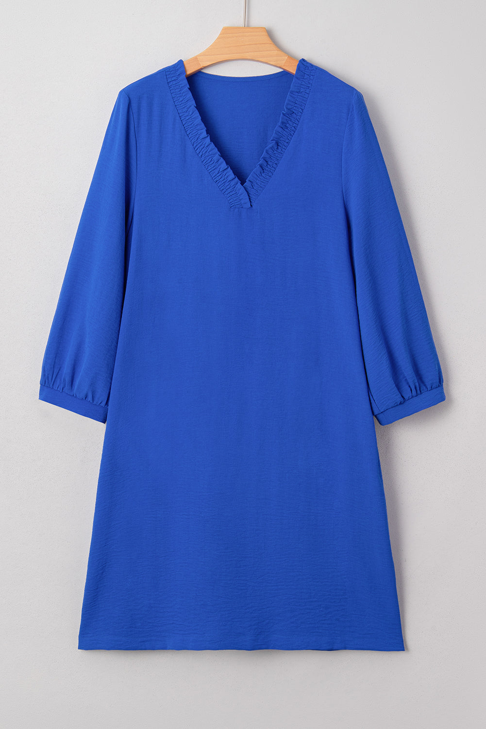 Blue Frilled Shift Dress