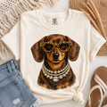 Rhinestone Necklace Dachshund Tee.