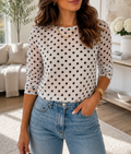 Black Polka Dot Mesh Top