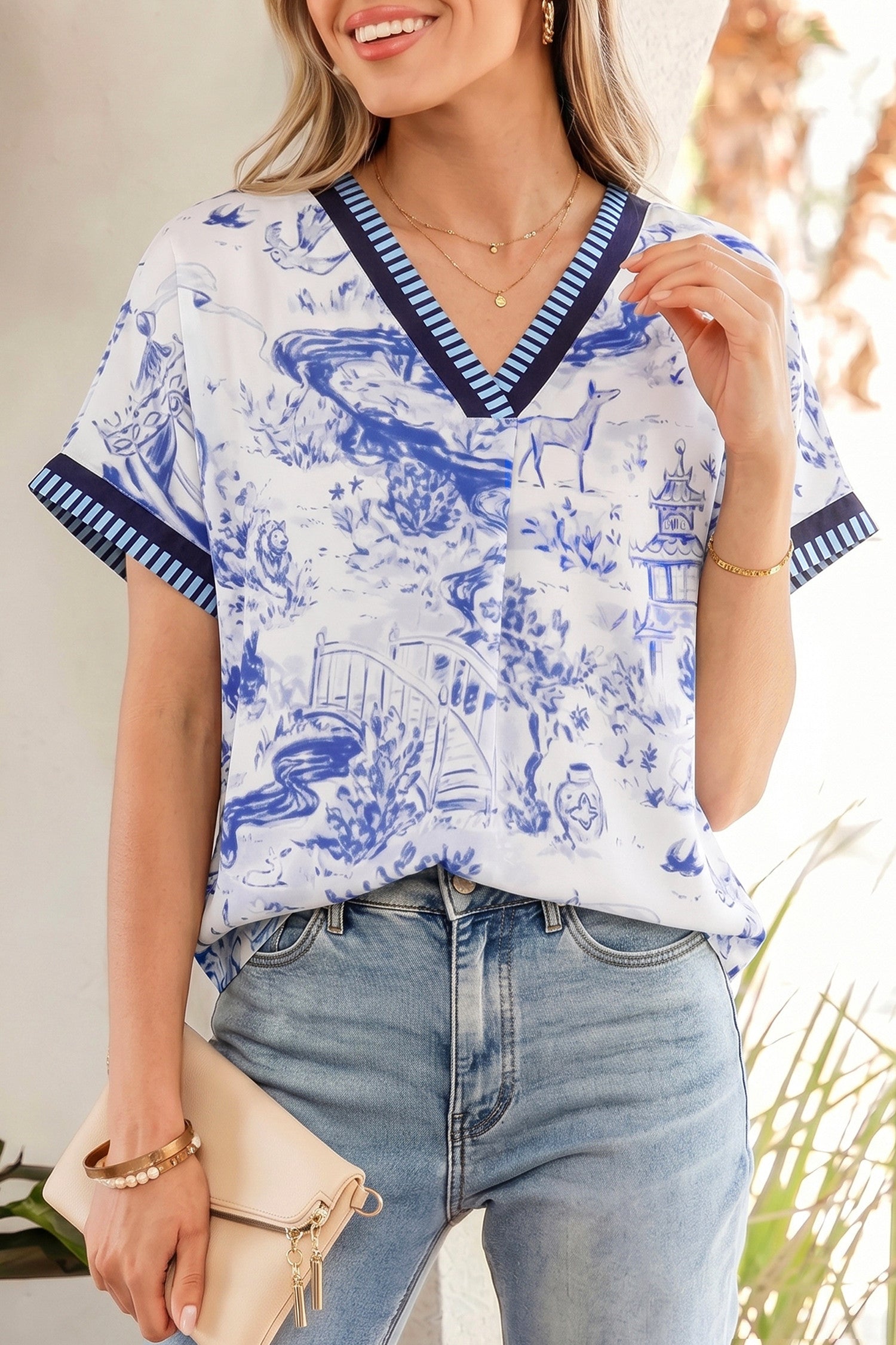 Blue Wild Animal Blouse
