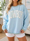 Blue Embroidered Cowboy Sweatshirt