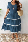 Blue Plus Dot Lace Dress
