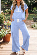 Blue Zipped Set