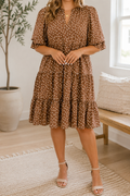 Brown Polka Dot Plus Dress