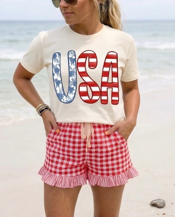 Gingham Ruffle Shorties