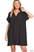 Zenana Double Gauze Raw Edge Dress RTS