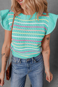 Green Eyelet Knit Sweater