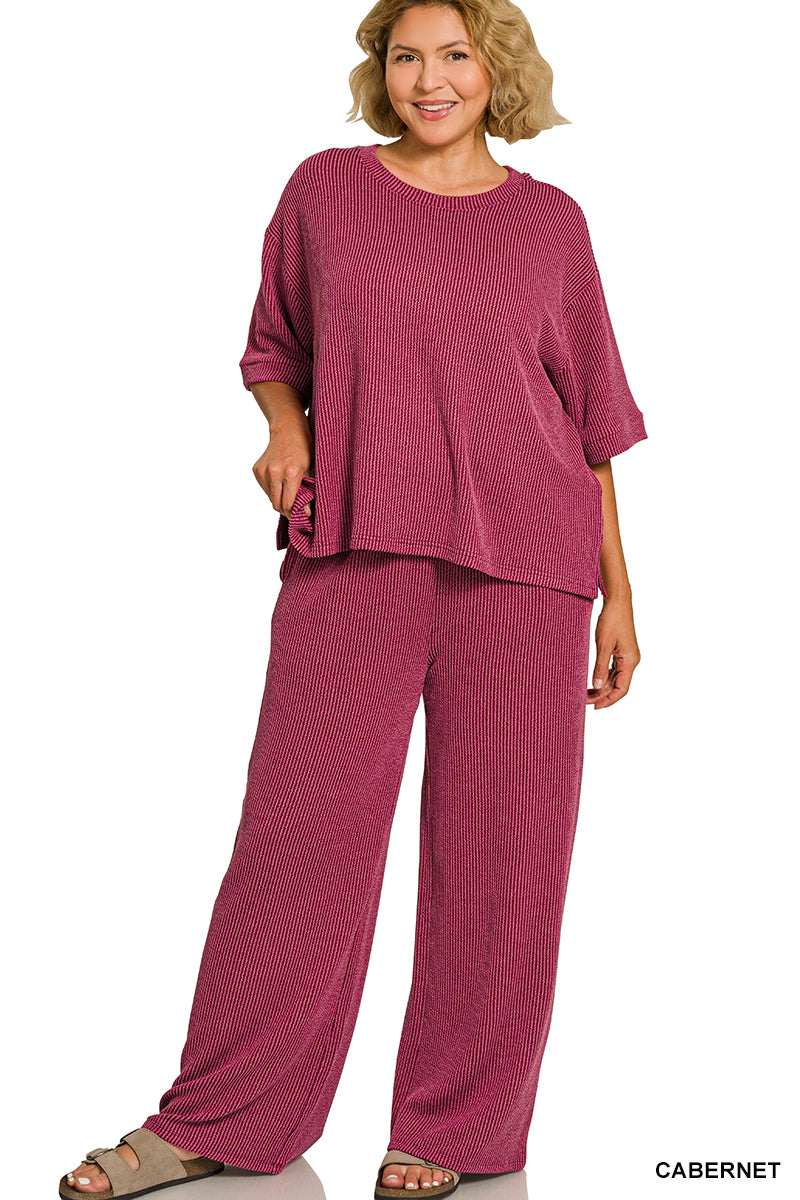 Plus-Raised Rib Set Zenana RTS