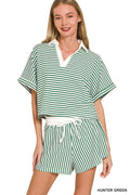 Striped- Collar Set Zenana New RTS