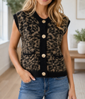 Leopard Knit Vest