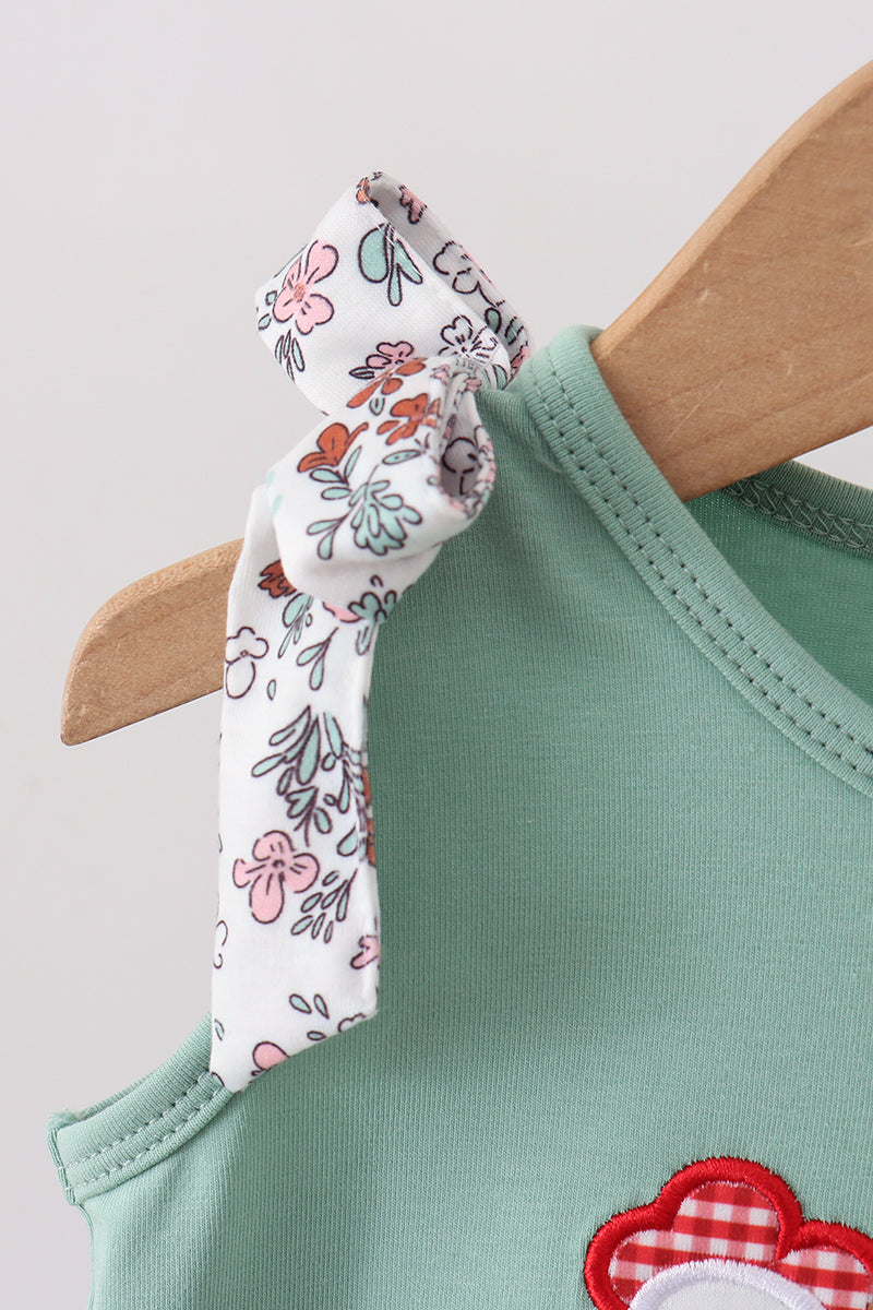 Sage Chicken Applique Bloomer Set