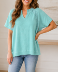 Mint Green Raw Cut Top