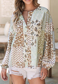 Multicolor Floral Puff Blouse