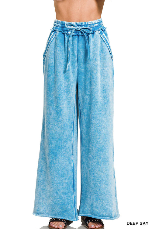 Acid Wash Fleece Sweatpants Zenana RTS