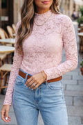 Pink Floral Lace Top