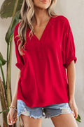 Red Braided Trim Blouse