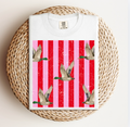 Red & Pink Duck Stripe Tee.