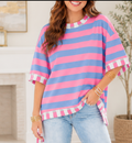 Stripe Exposed Seam Top RTS