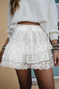White Lace Ruffle Shorties