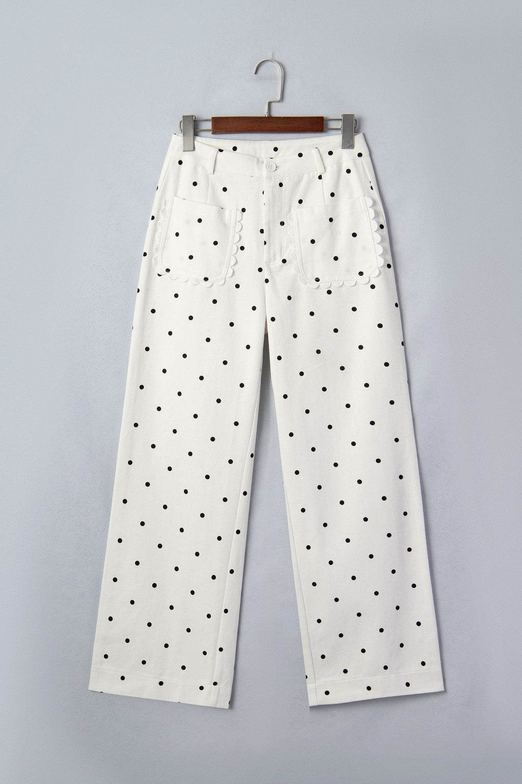 Polka Dot Scalloped Jeans