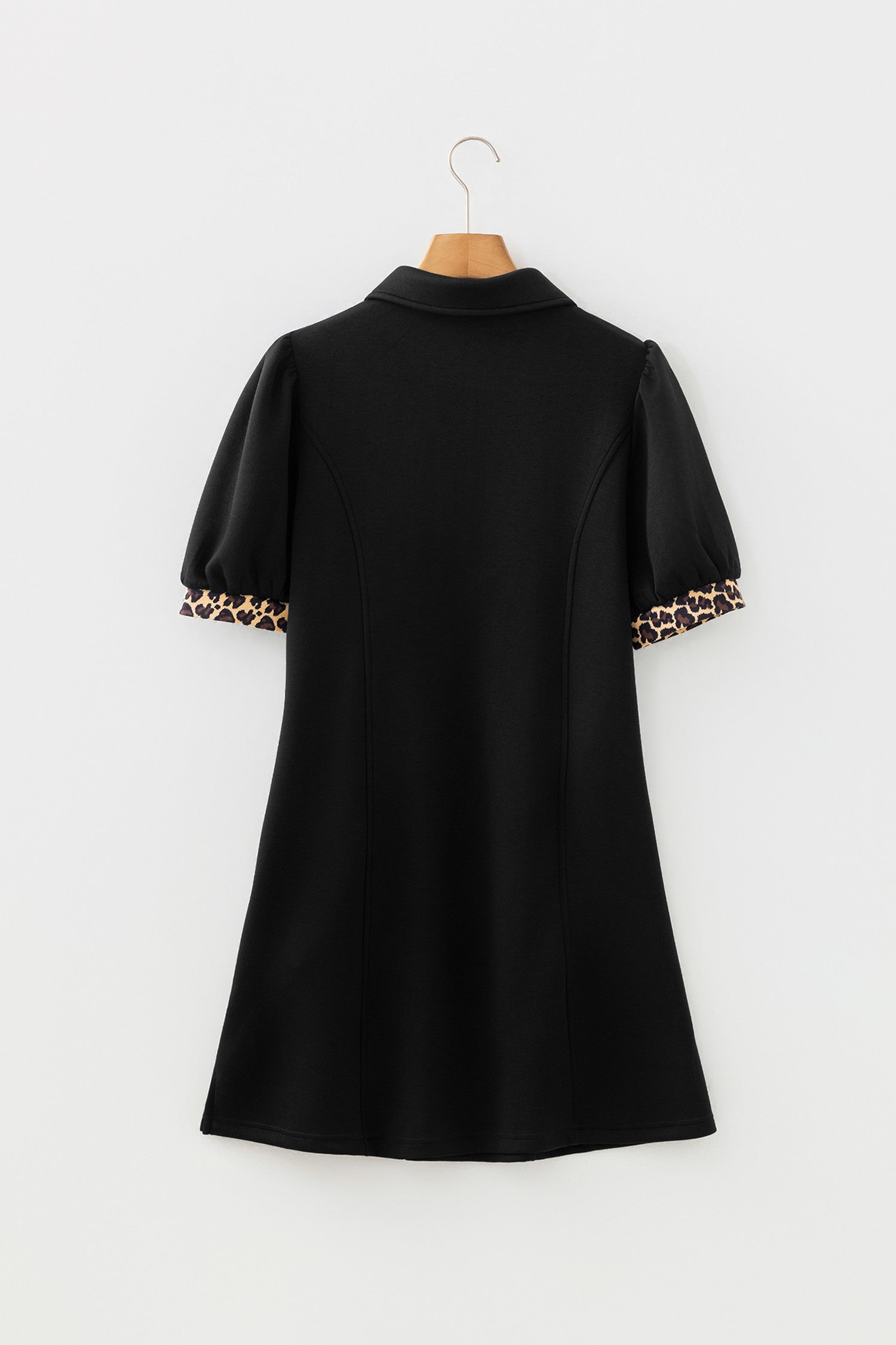 Leopard Patchwork Quarter Zip Mini Dress