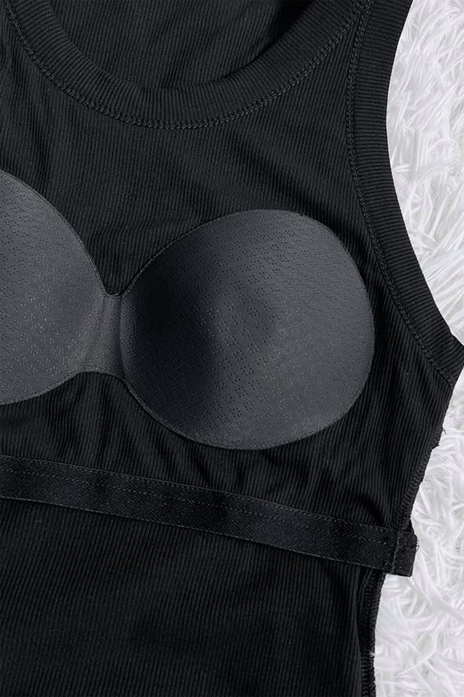 Black Slim Padded Tank