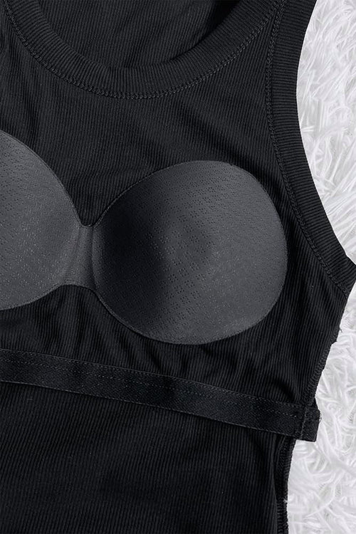 Black Slim Padded Tank