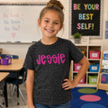 Black Leopard Single Name Custom Tee.