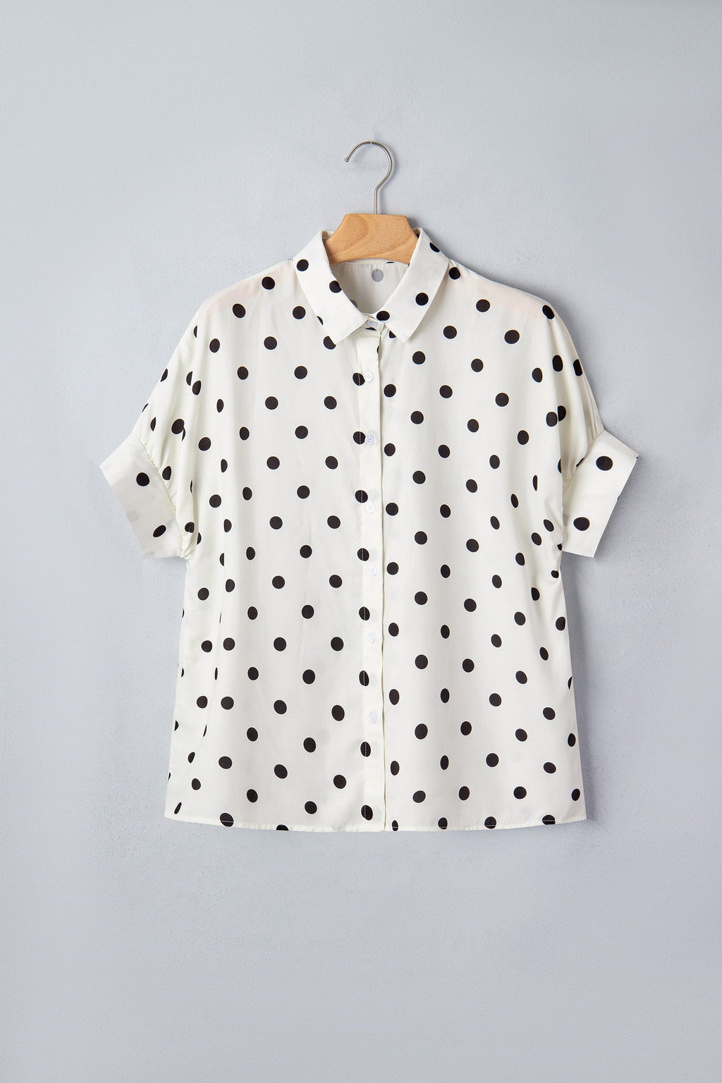 Beige Polka Dot Dolman Top