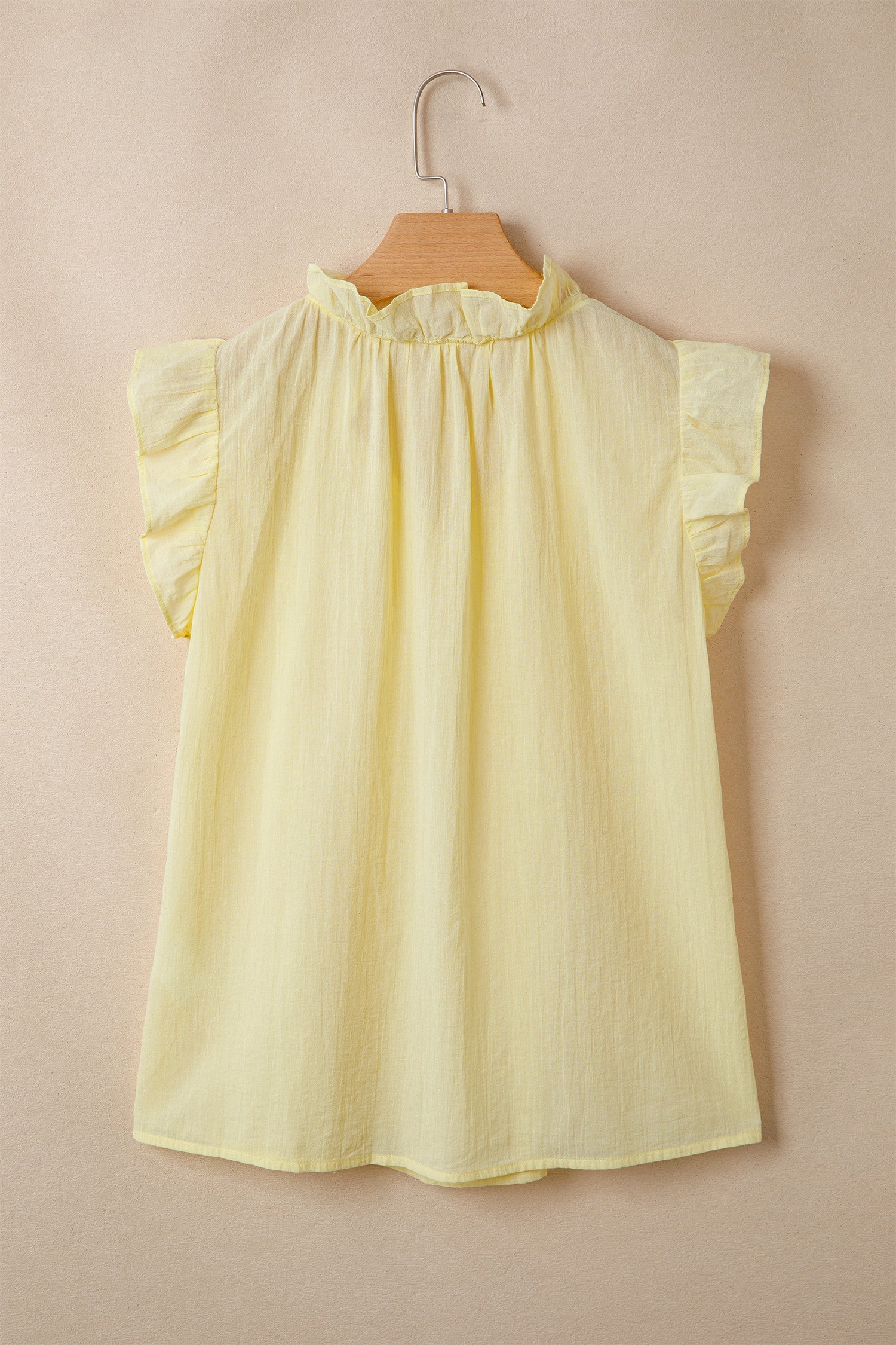 Yellow Cream Ruffle Top