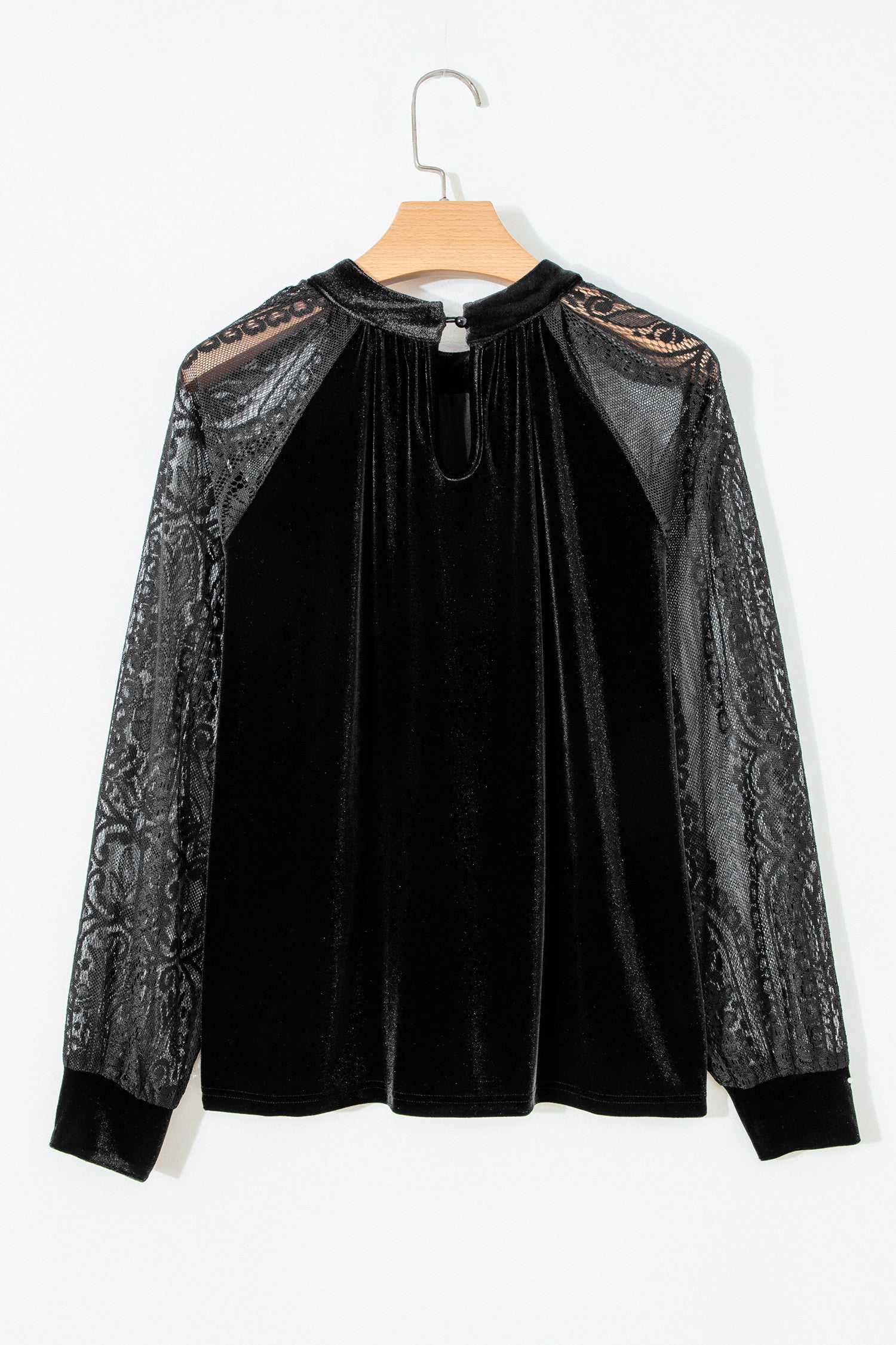 Black Lace Velvet Blouse